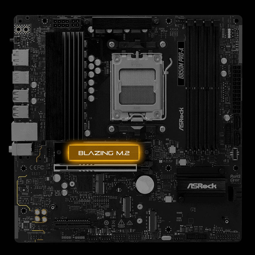 ASRock B850M Pro-A AM5 Micro ATX Motherboard - Newegg.com